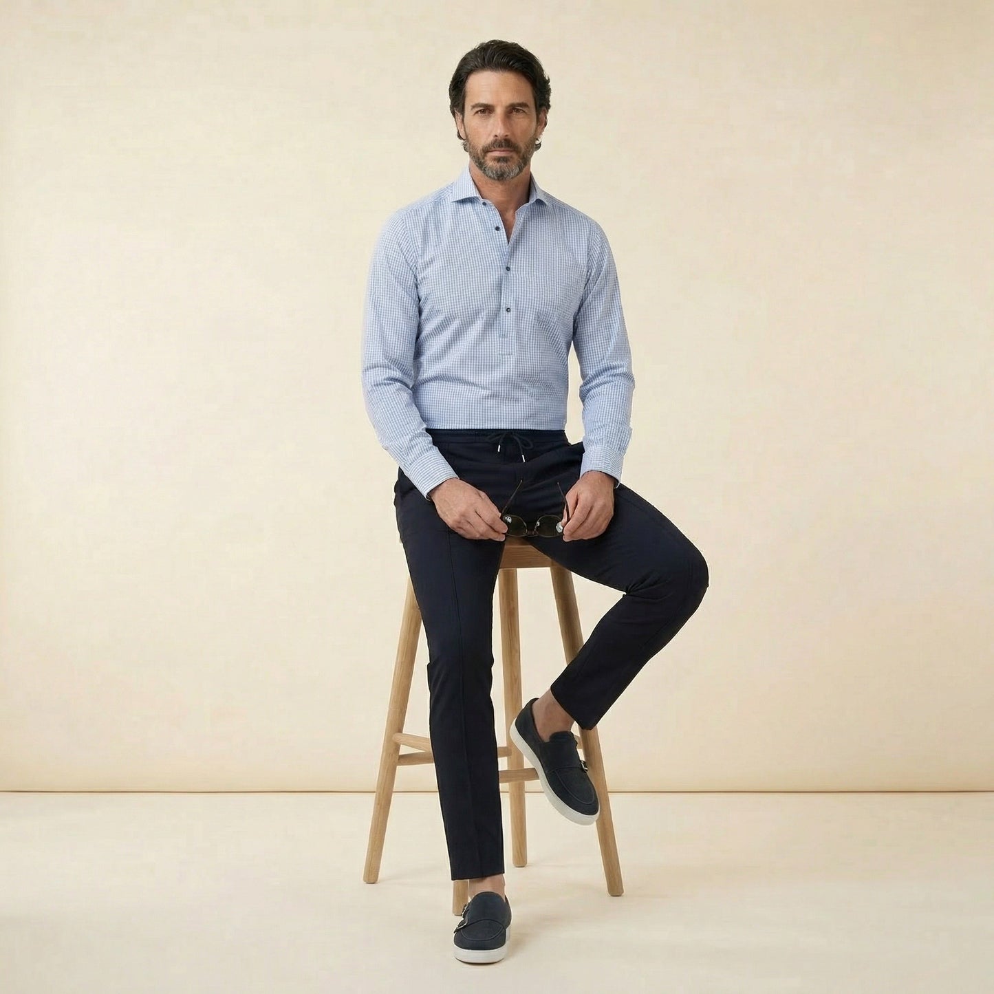 Trouser, Jog Pant, Navy, Polyamide & Elastane, Marfil