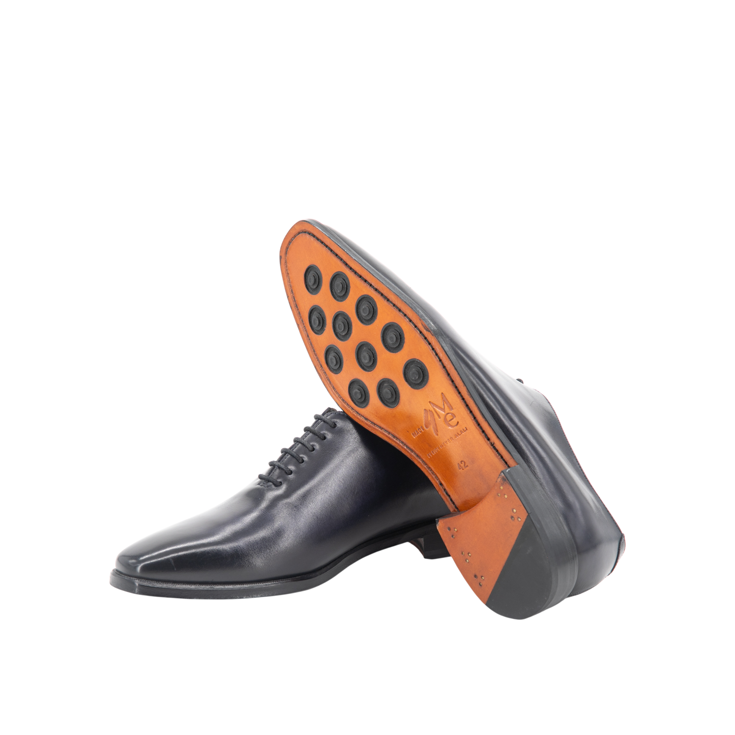 Leather Whole Cut Savile│ Navy