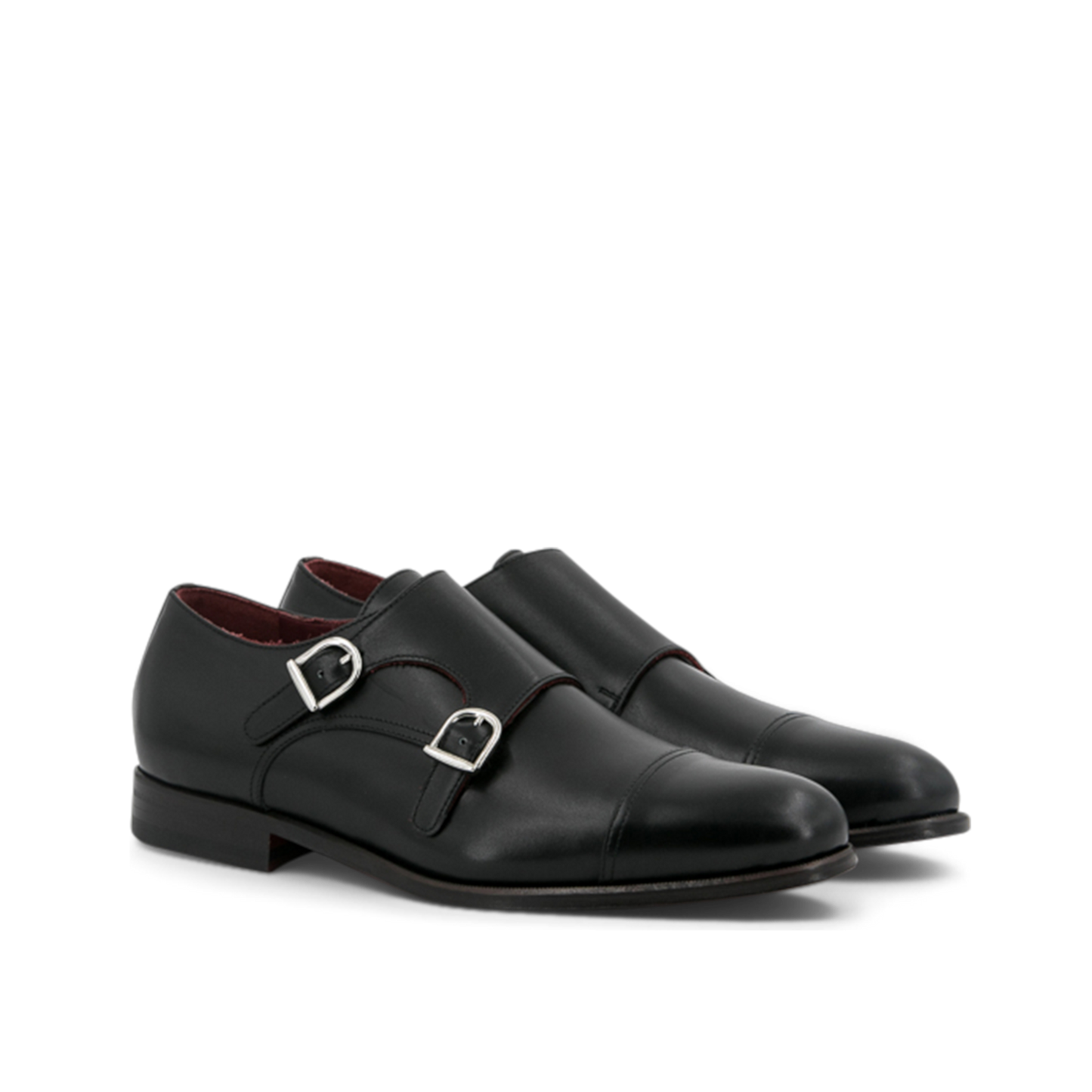Leather Double Monk Zurigo │ Black with Red Soles [BlackStitch]