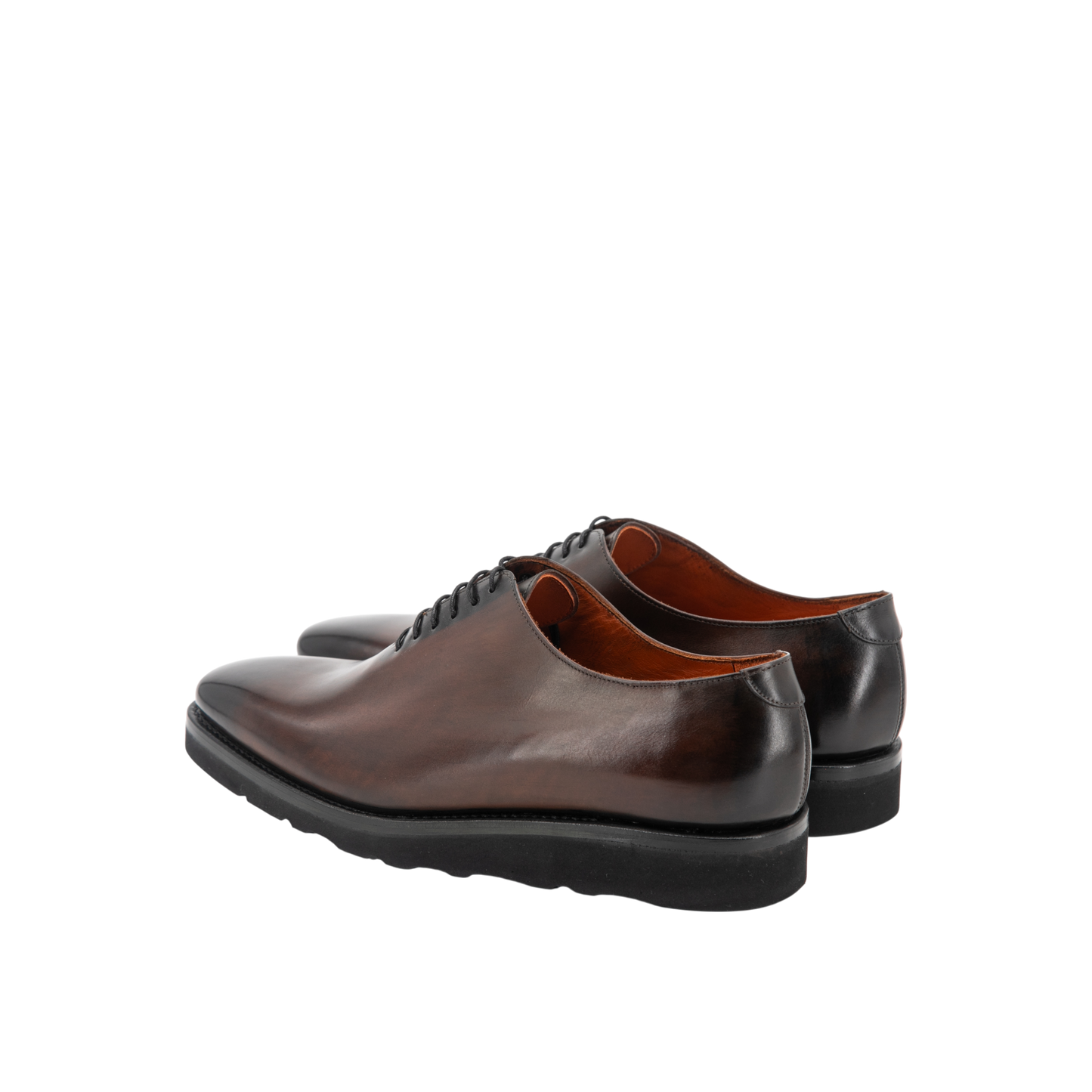 Leather Whole Cut Savile │ Brown Burn-Effect Gomma