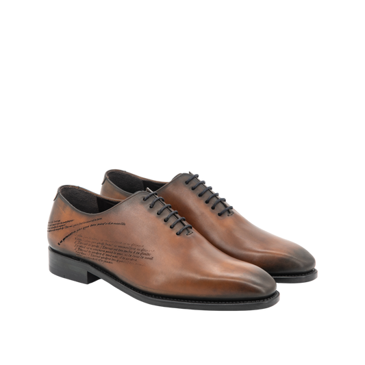 Leather Whole Cut Savile│ Whisky Burn Effect with Scritto