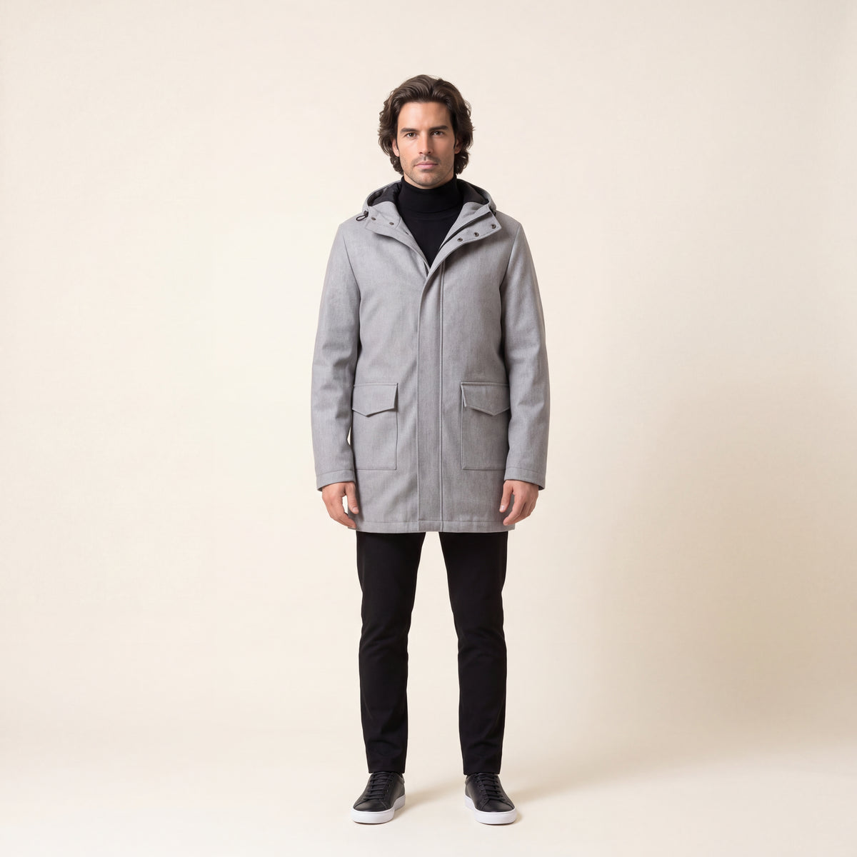 Long Parka, Light Grey, Vitale Barberis