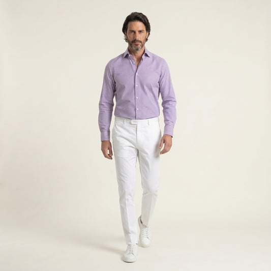 Shirt, Purple Stripes, Pure Cotton, Albini