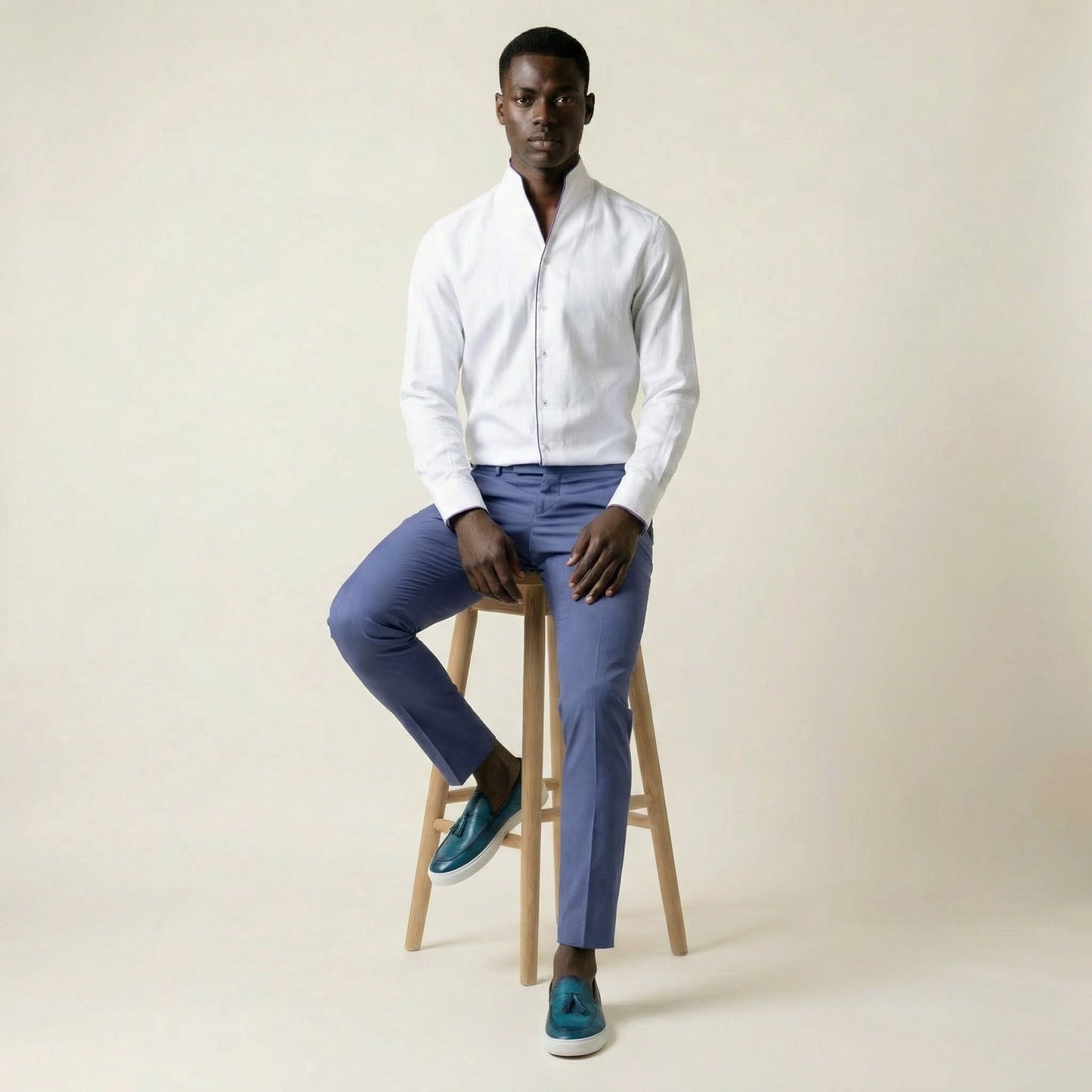Shirt, Plain white, Pure Linen, Albini