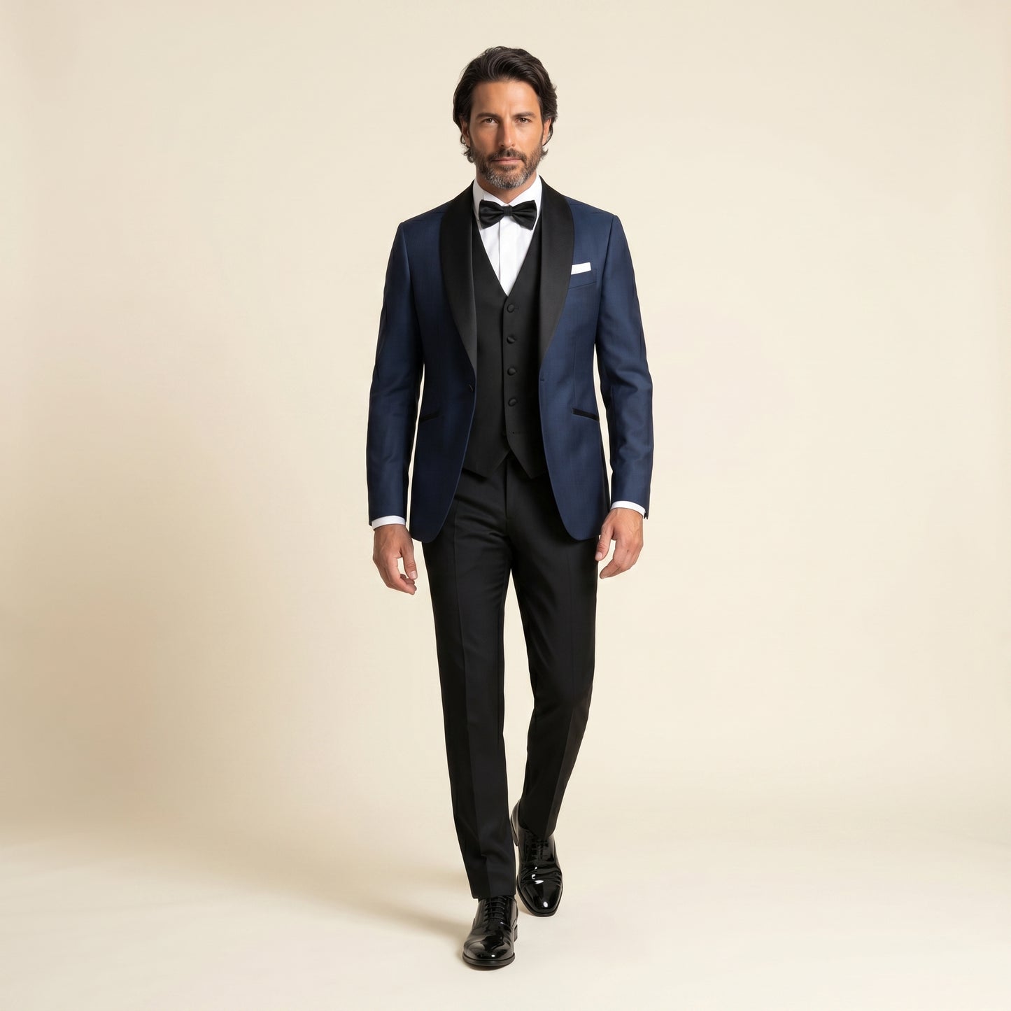 Shawl Lapel, Navy, Tuxedo Jacket, Wool & Elastane, Zignone