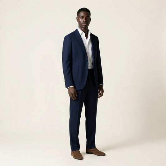 Notch Lapel, 2 pcs Suit, Navy, Wool & Mohair, Vitale Barberis