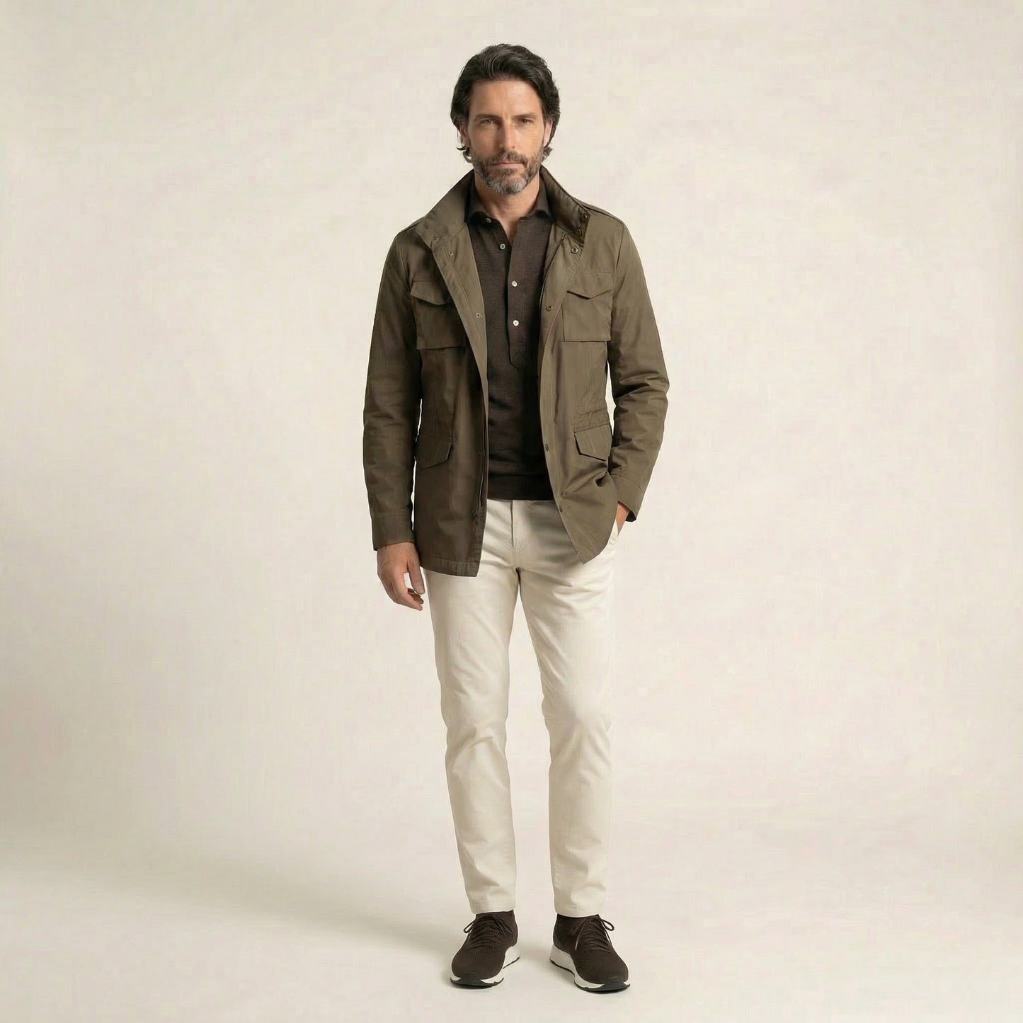 Field Jacket, Tabaco, Tec Fabric, Olmetex Italy