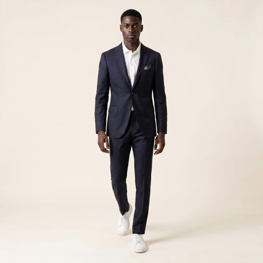 Notch Lapel, Navy Suit, Vitale Barberis