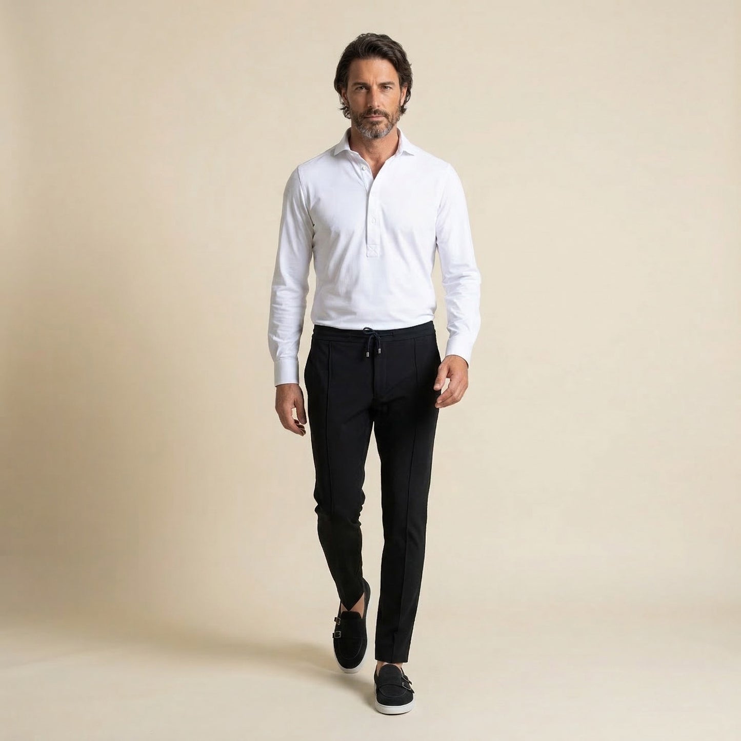 Polo Shirt, White, Polyamide & Elastane, Canclini