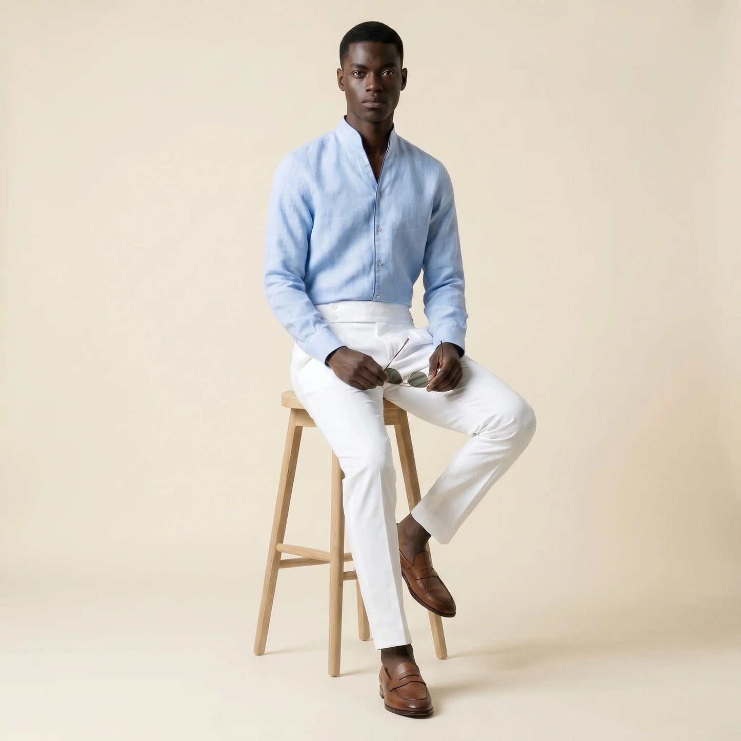 Shirt, Light Blue Vigorous, Pure Linen