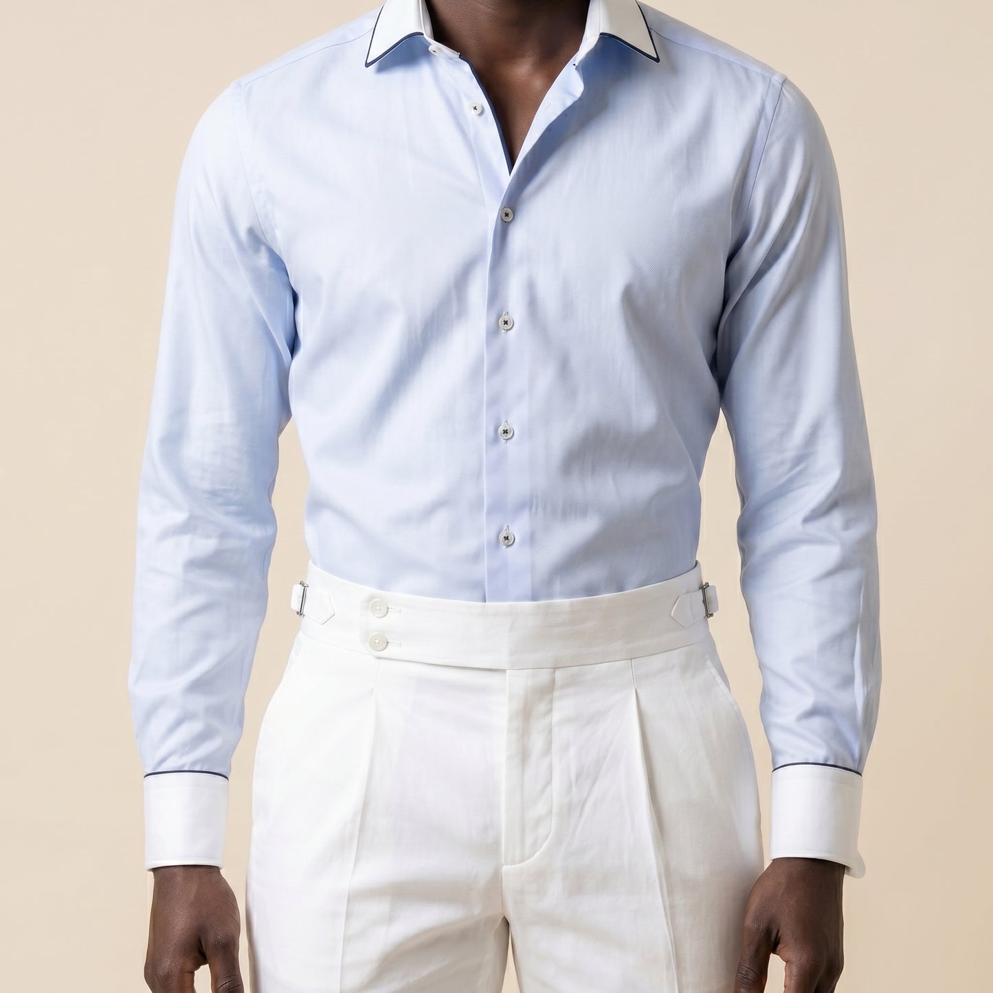 Shirt, Light Blue Twill, Pure Cotton