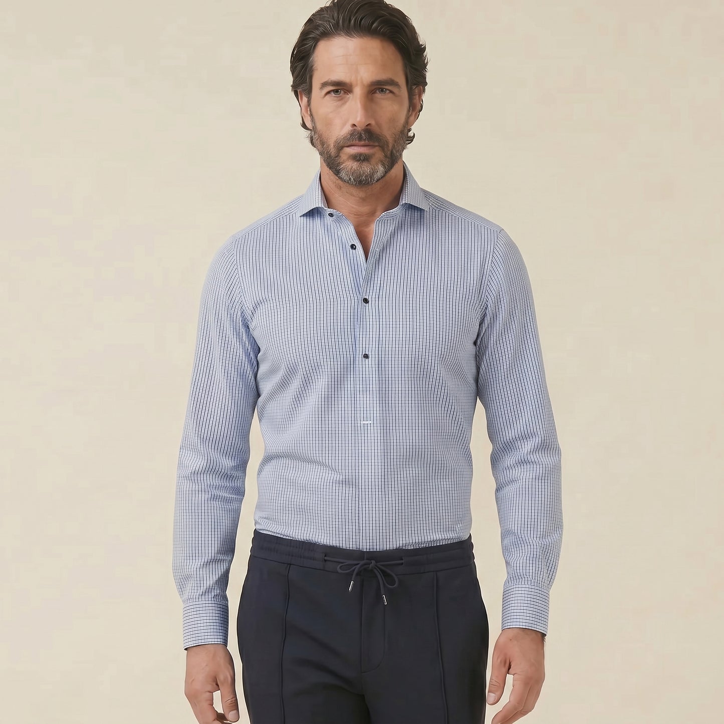 Shirt, Blue Stripes, Polyamide & Elastane, Canclini