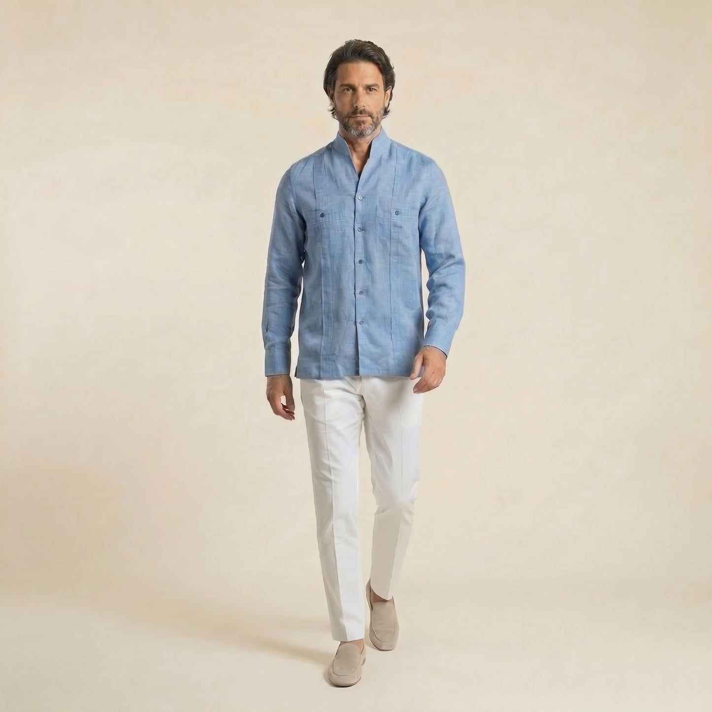 Cuban Shirt, Linen Intense Blue, Pure Linen, Anil