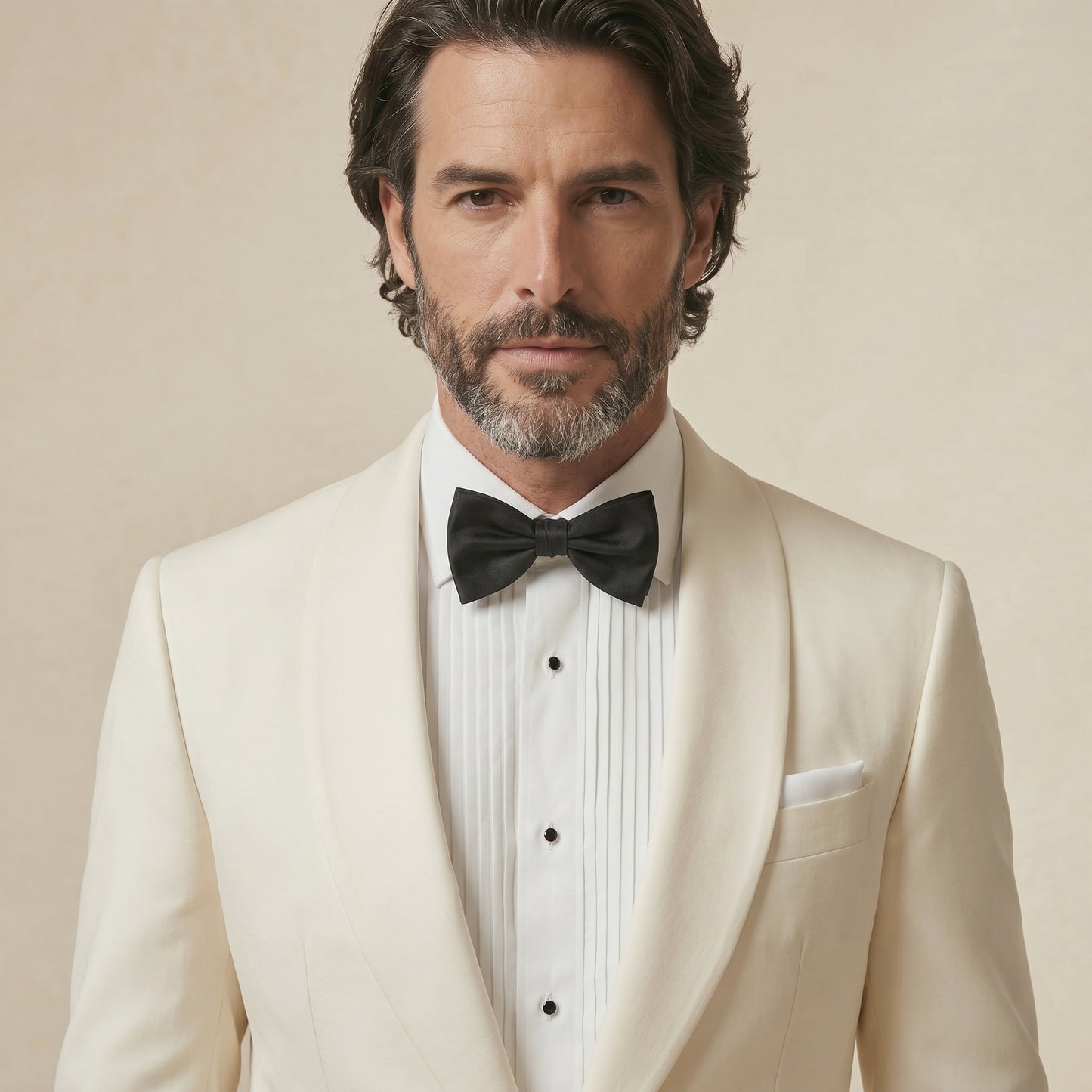 Shawl Lapel, Off white, Tuxedo Dinner Jacket, Pure Wool, Zignone