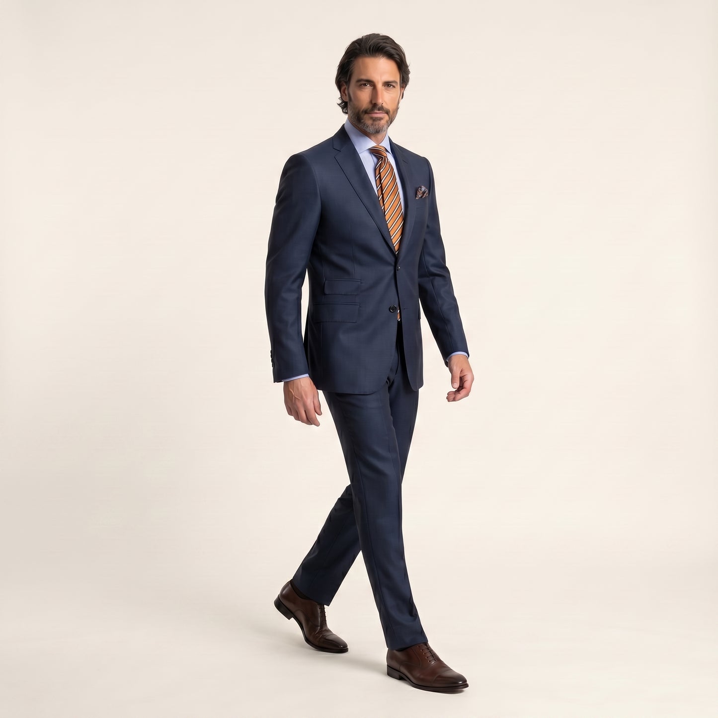 Notch lapel, Navy Suit, Vitale Barberis Super 110'S