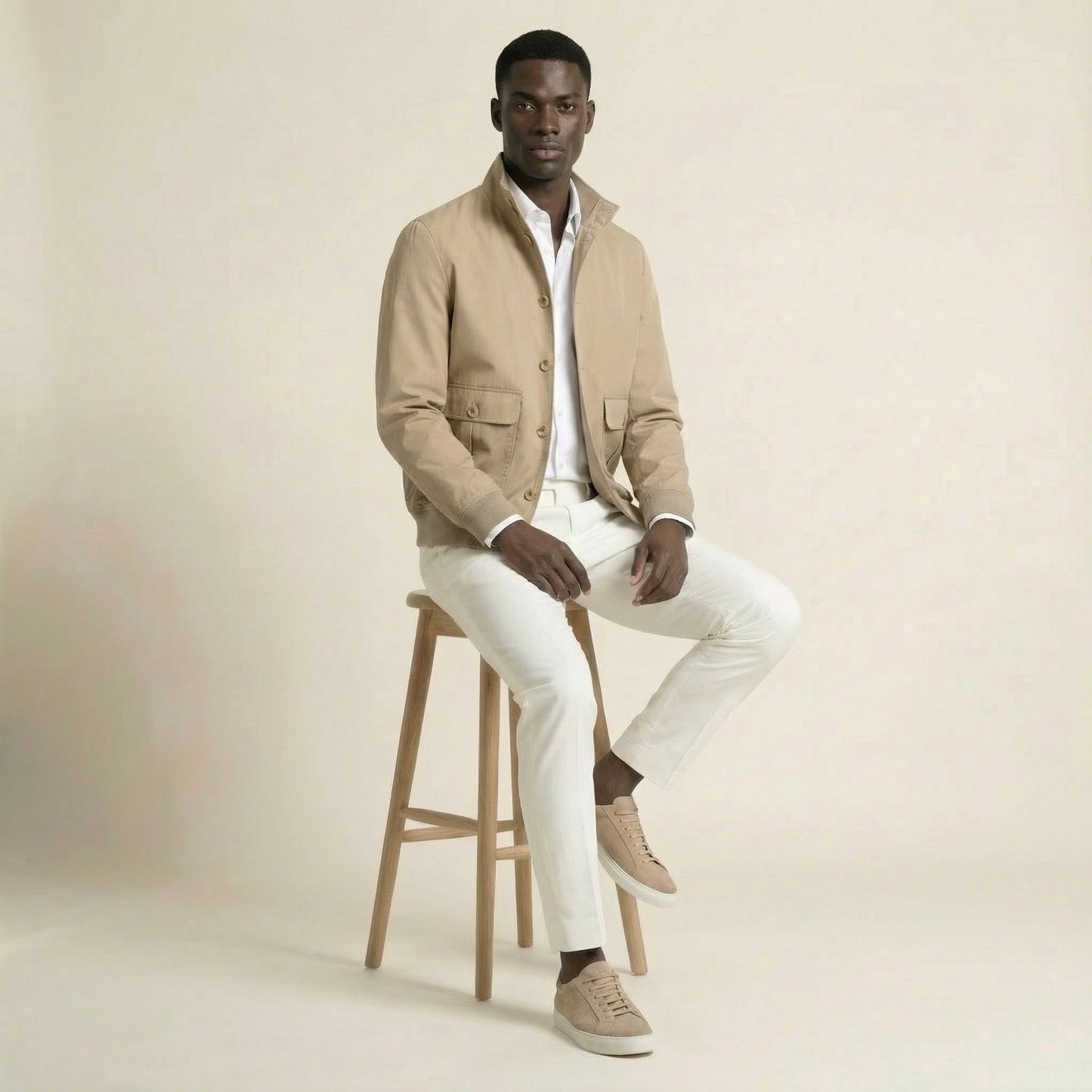 Bomber, Beige, Japanese Tec fabric super light