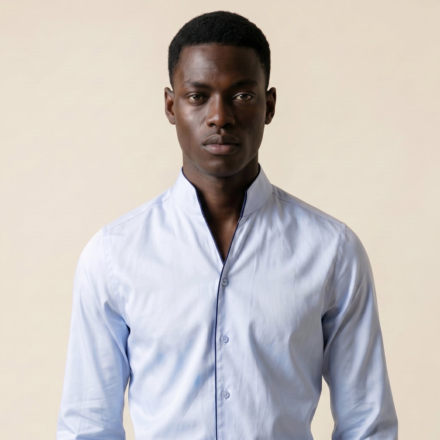 Shirt, Light Blue Twill, Pure Cotton