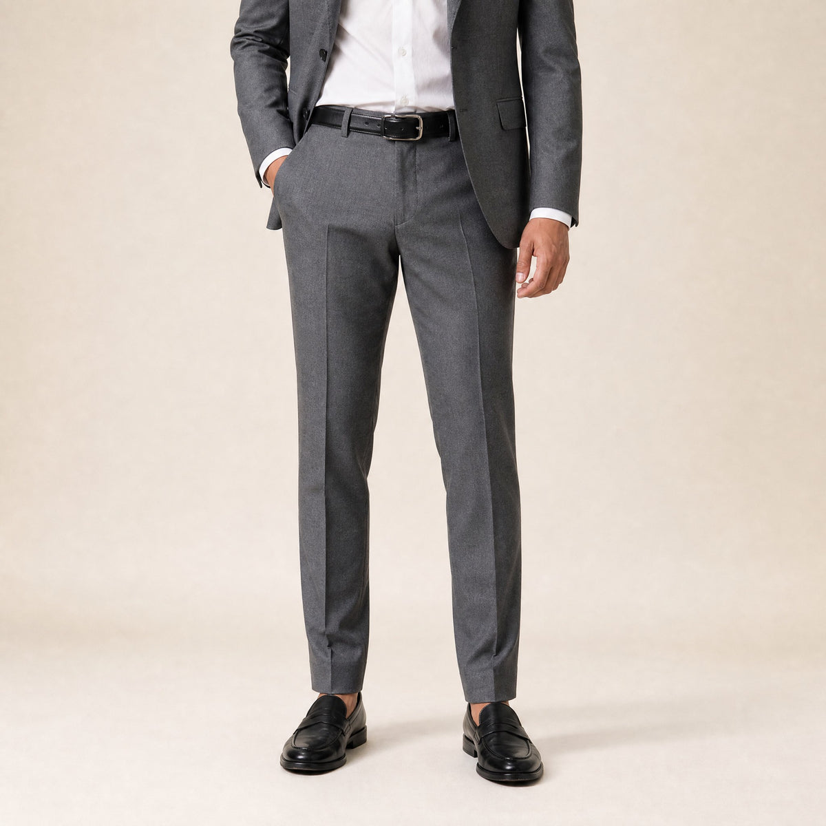 Notch Lapel, 2 pcs Suit, Grey, Pure Wool, Vitale Barberis Super 110's