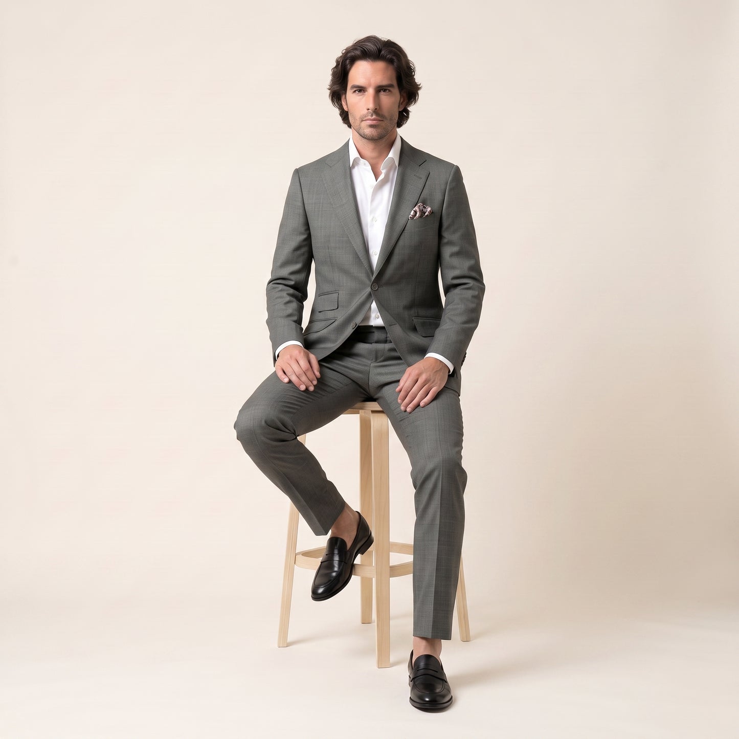 Notch Lapel, Grey, 2 pcs Suit, Pure Wool, Fratelli Tallia di Delfino
