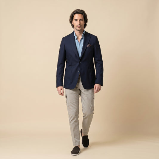 Blaser, Navy, Pure Wool, Vitale Barberis