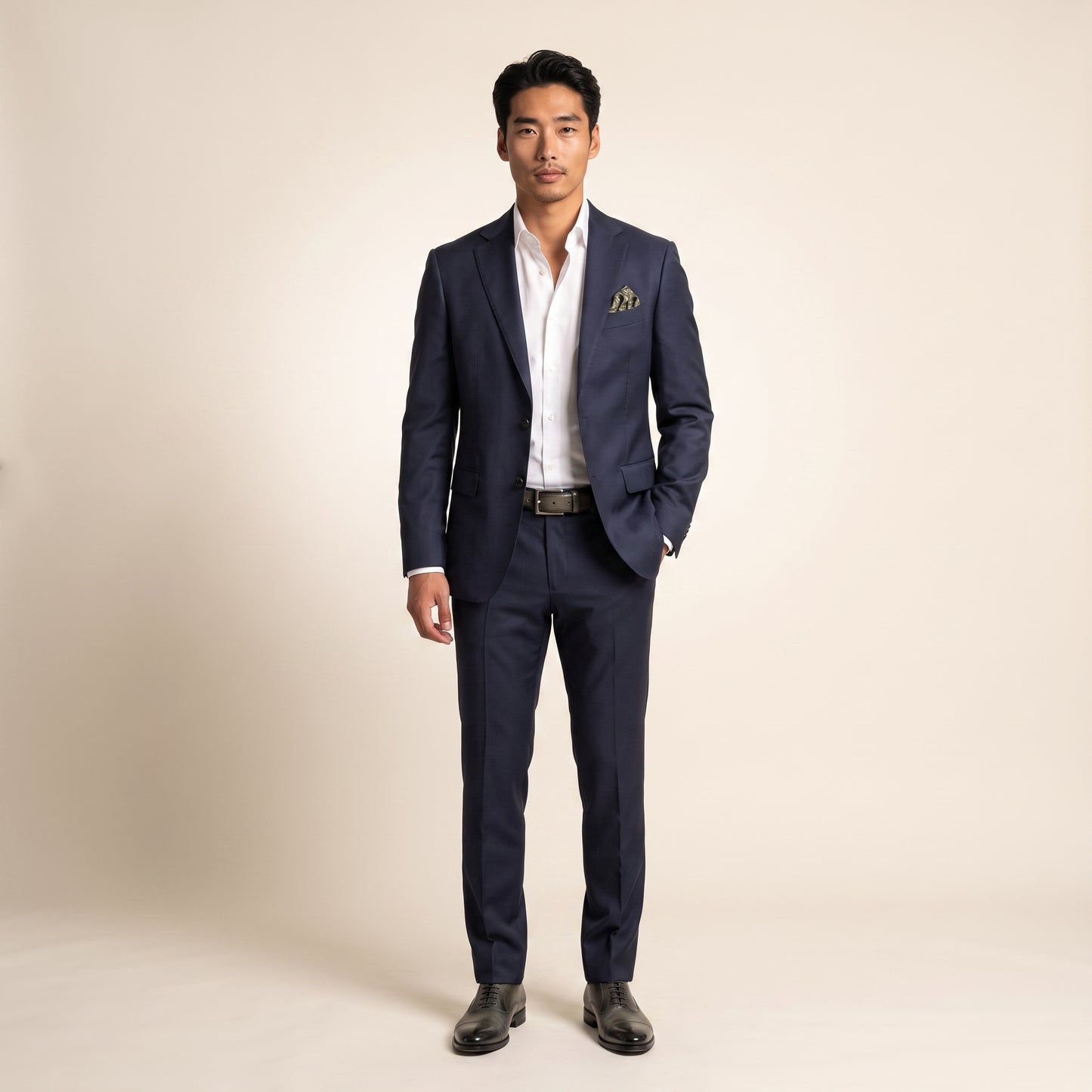 Notch Lapel, 2 pcs Suit, Dark Navy, Pure Wool, Cerruti