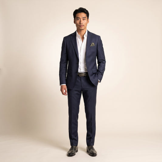 Notch Lapel, 2 pcs Suit, Dark Navy, Pure Wool, Cerruti