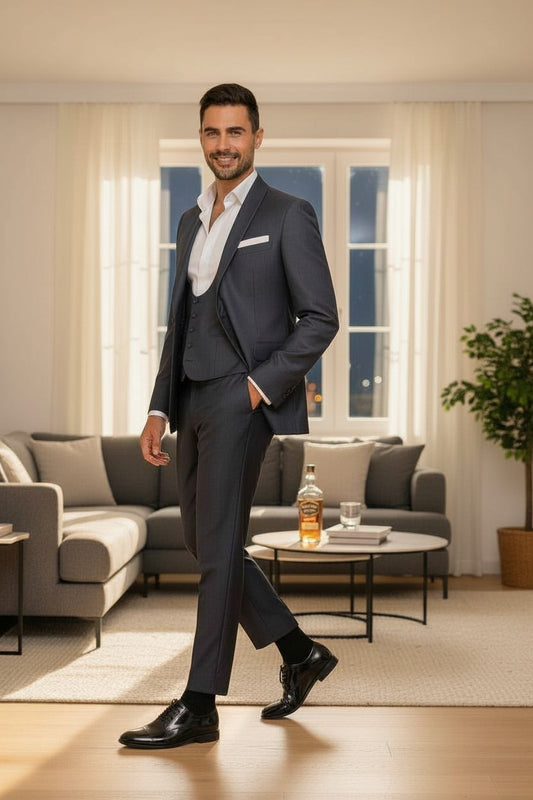 Shawl Lapel, Navy, Tuxedo 2pcs, Vitale Barberis