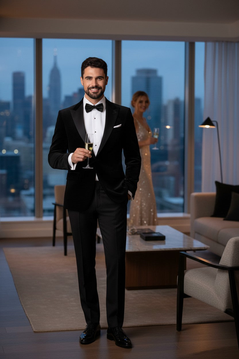 Peak Lapel, Black Velvet, Tuxedo, Pontoglio, Only Jacket