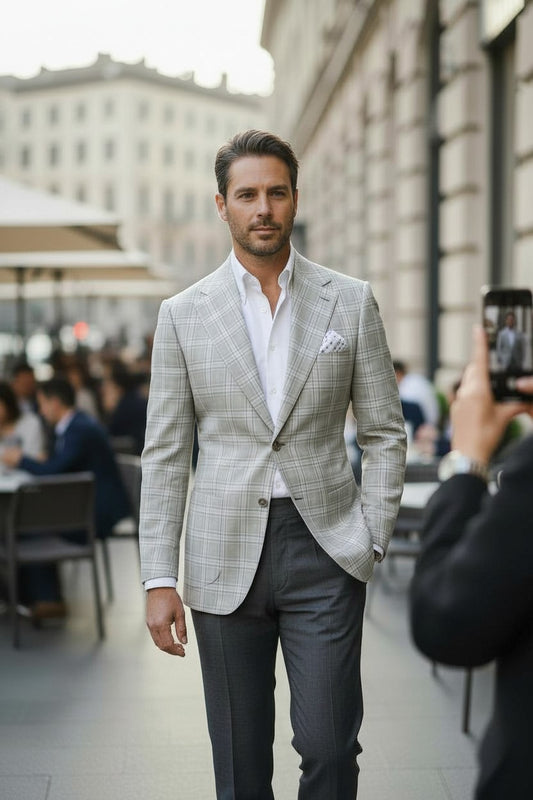 Notch Lapel, Off White, Loro Piana, Jacket Only