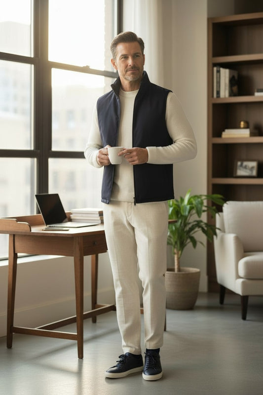 Body Warmer, Navy, Tech Fabric