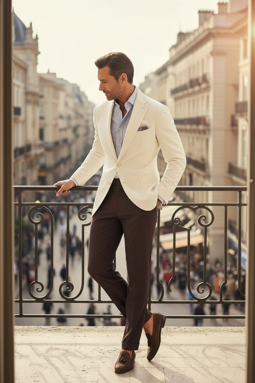 Notch Lapel, Off White, Loro Piana, Jacket Only