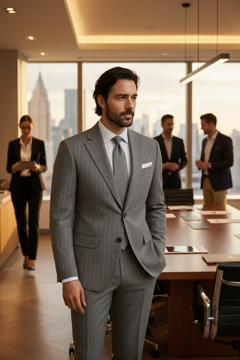 Notch Lapel, 2 pcs Suit, Green, Pure Wool Super 150'S, F.T Delfino