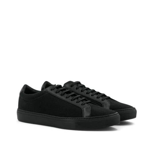 Linen & Leather Low Kick │ Black