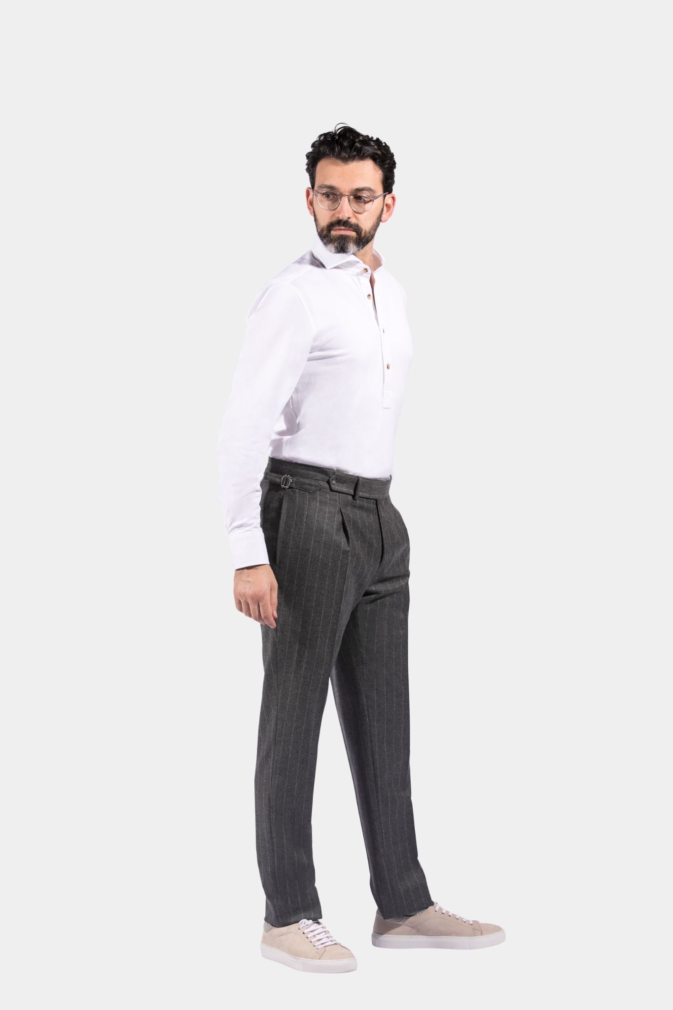 Milano Trousers 1 pleat with adjusters Favola Loro Piana