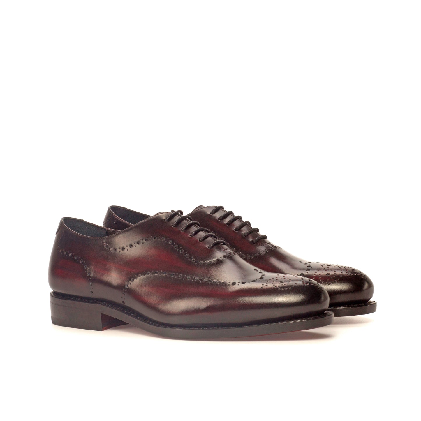 Leather Whole Cut Zurigo Perforated │ Burgundy Classic Patina