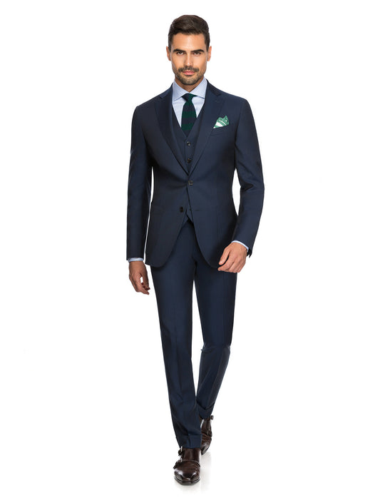 3pcs Navy Suit notch lapel, Super 130'S from Tallia di Delfino