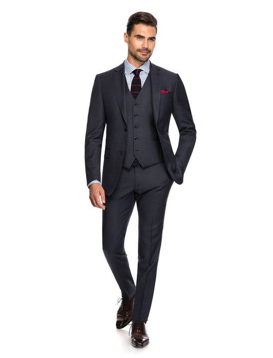 Navy Suit 3 pcs notch lapel