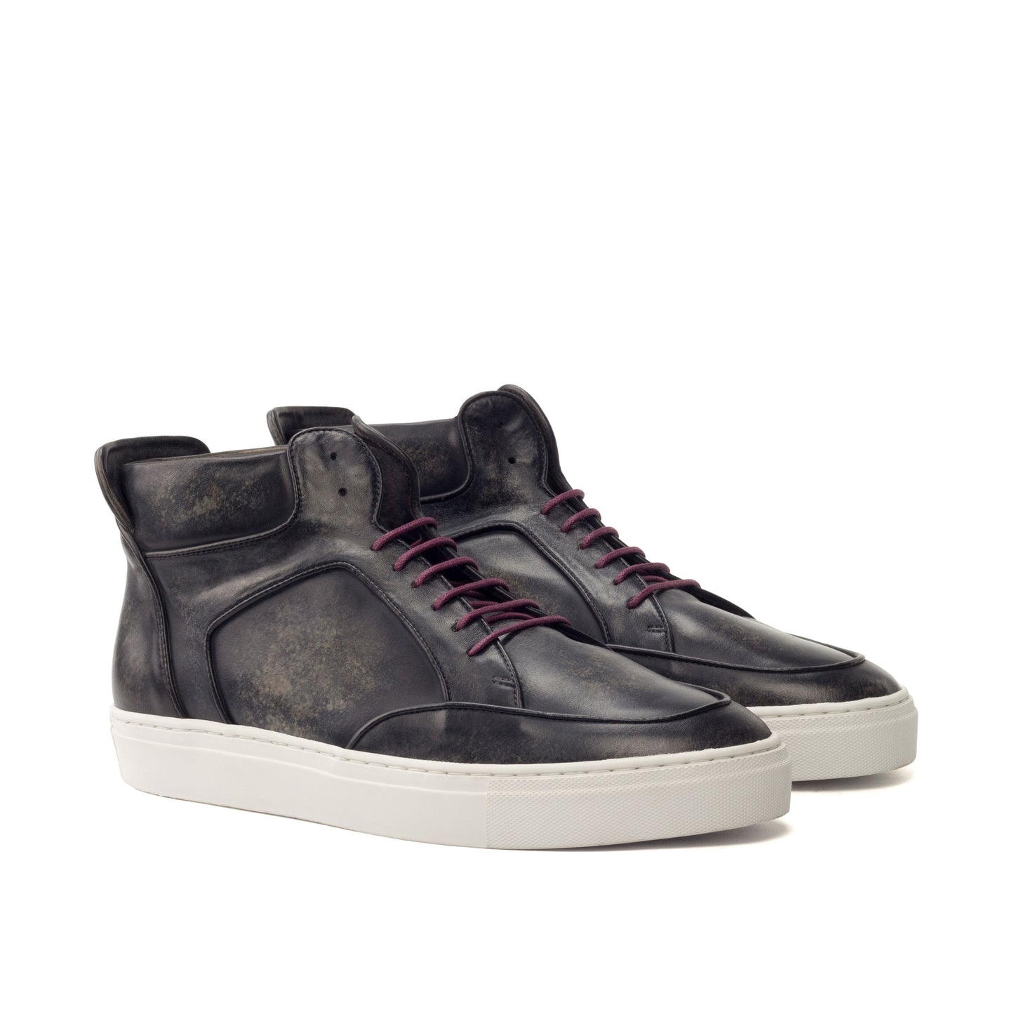 Leather High Top Multi │ Grey Marble Patina
