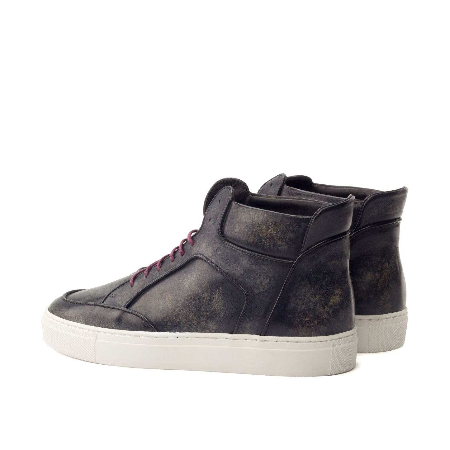 Leather High Top Multi │ Grey Marble Patina