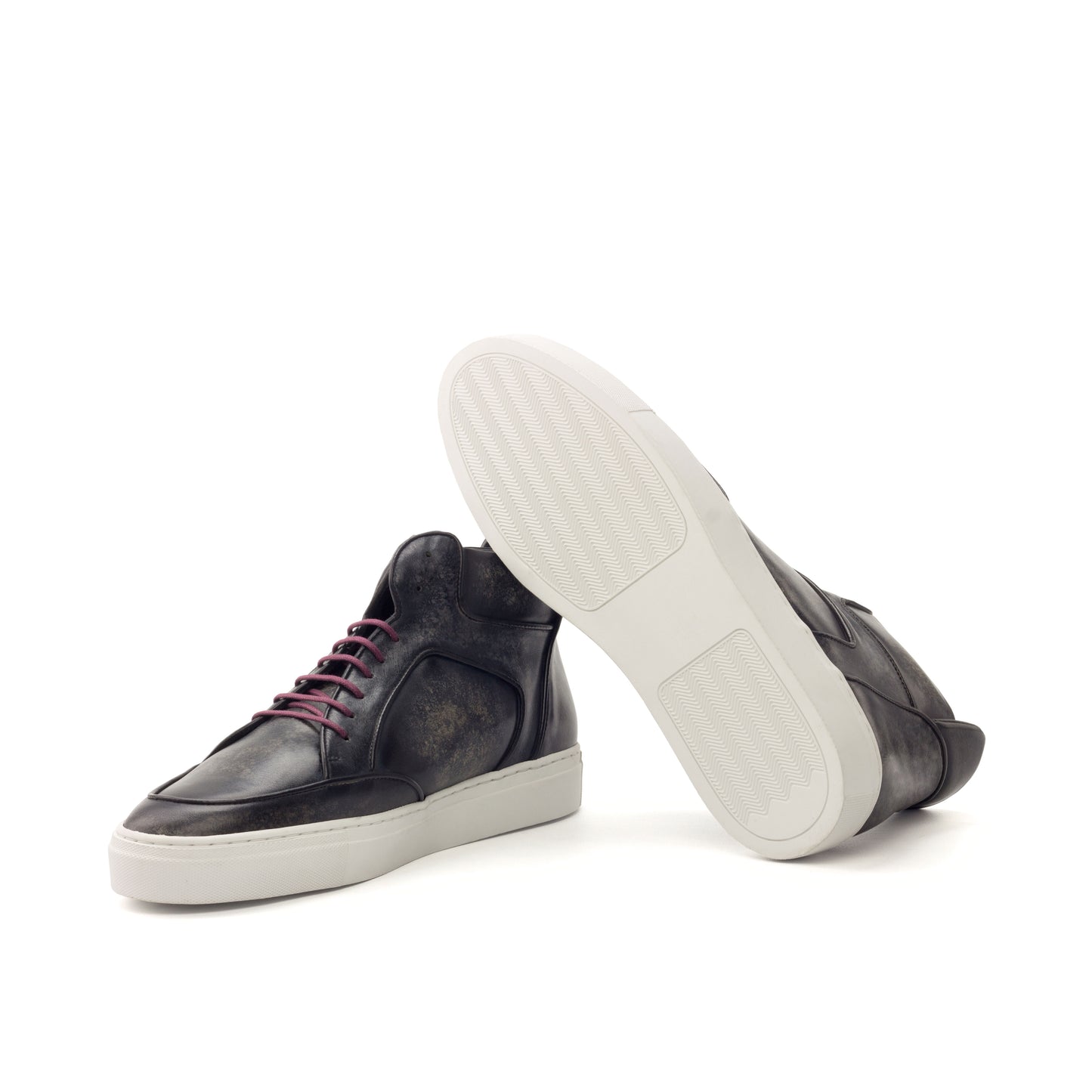 Leather High Top Multi │ Grey Marble Patina