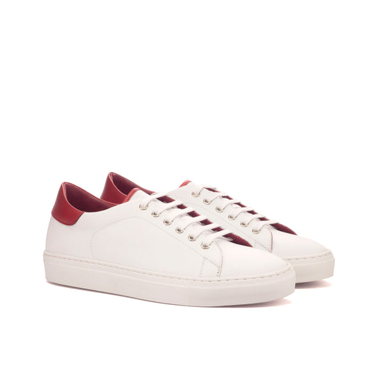 Leather Trainer │ White & Red