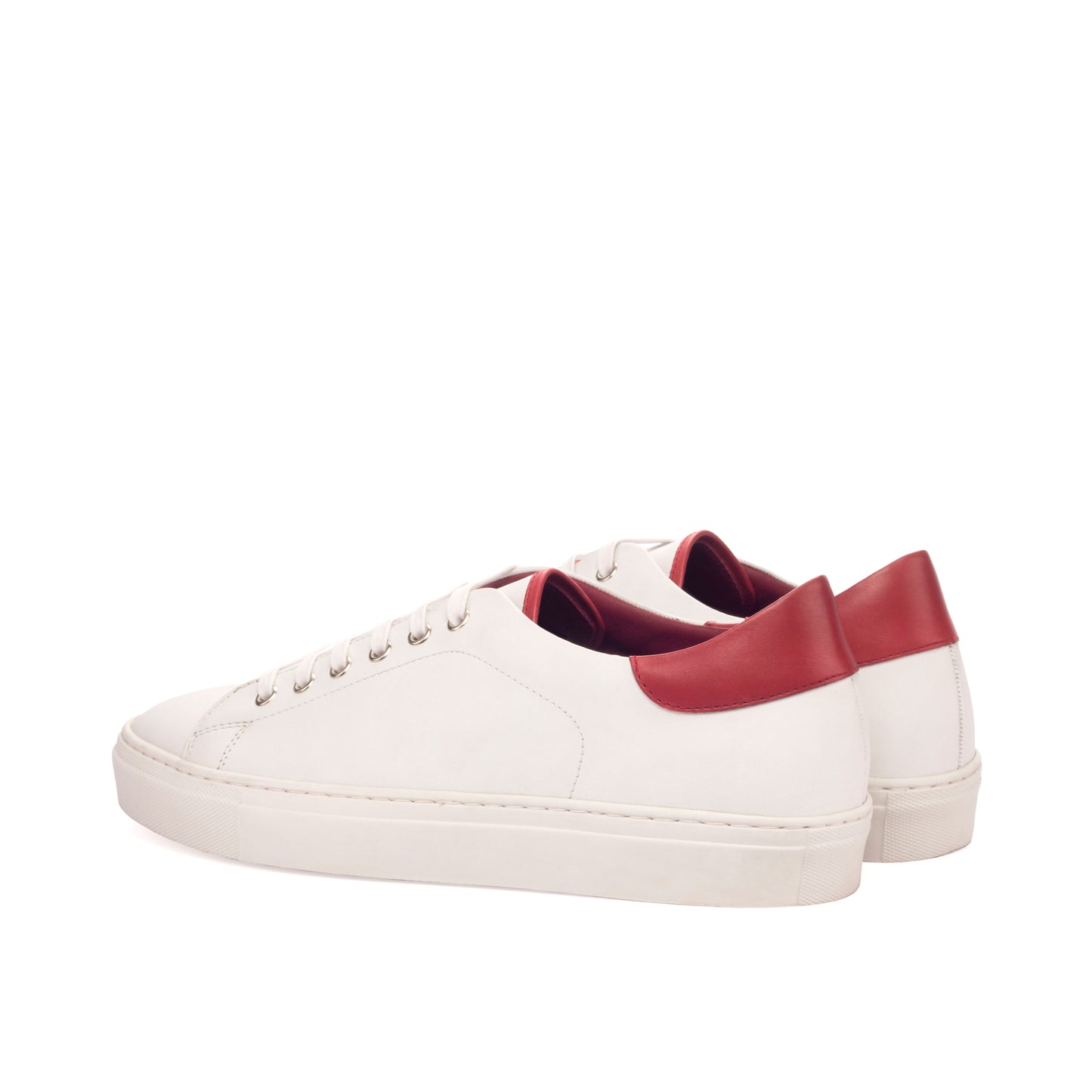 Leather Trainer │ White & Red