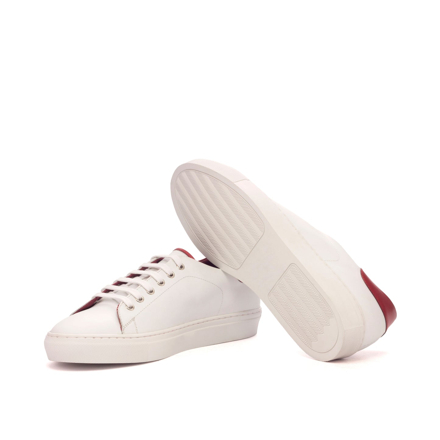 Leather Trainer │ White & Red
