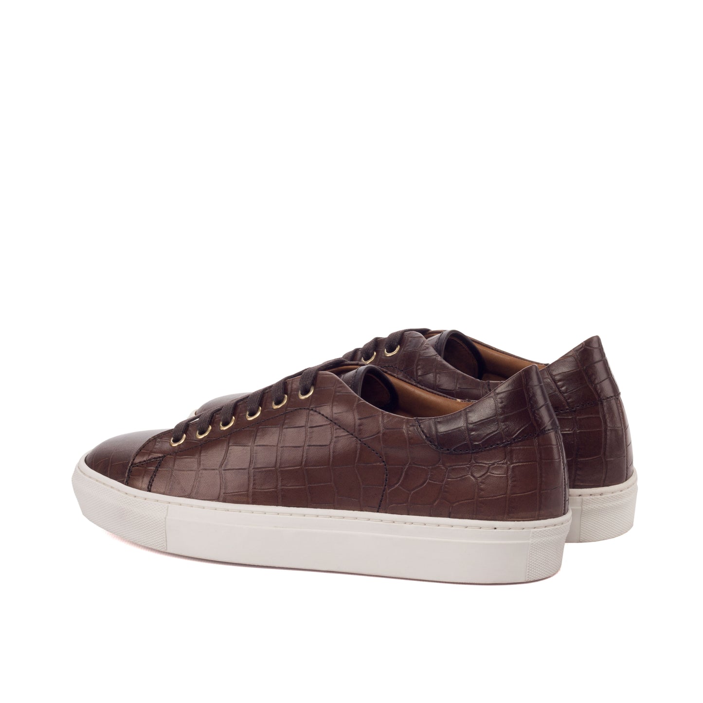 Sneakers Crocodile effect brown