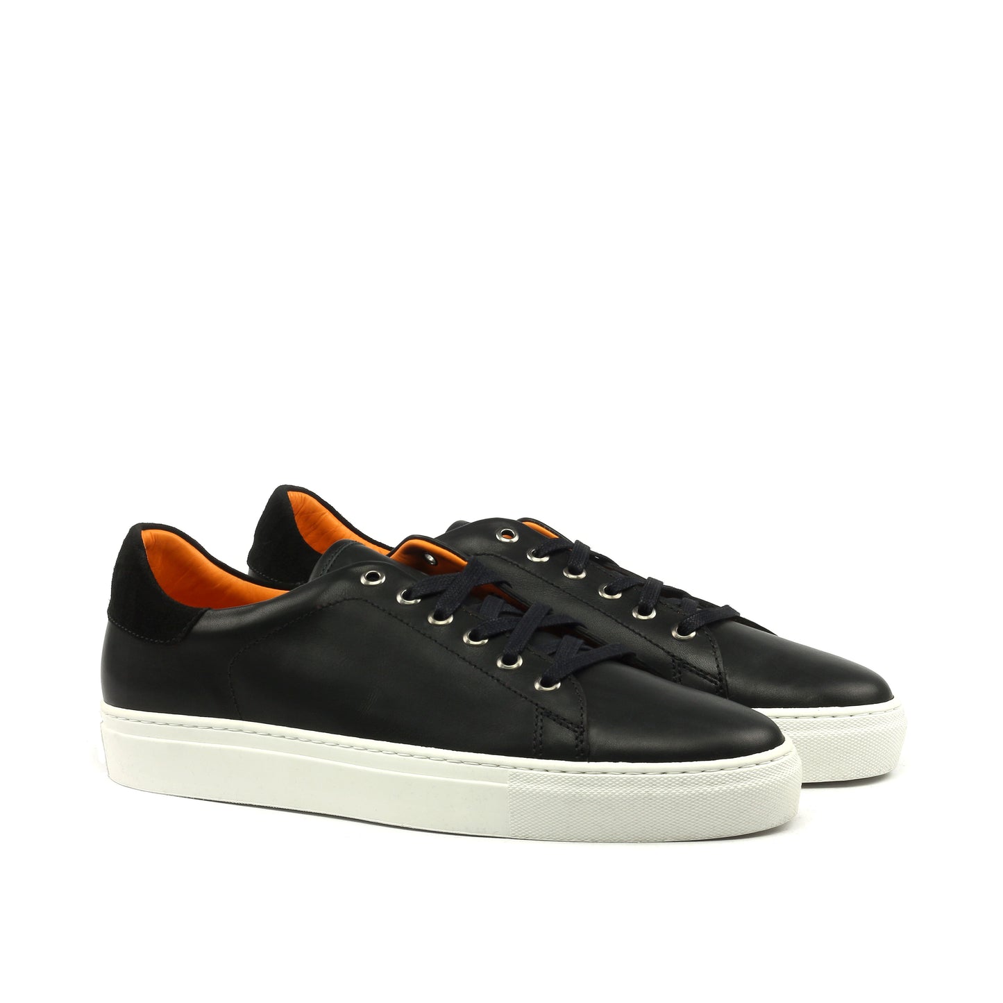 Sneakers Leather Black Orange