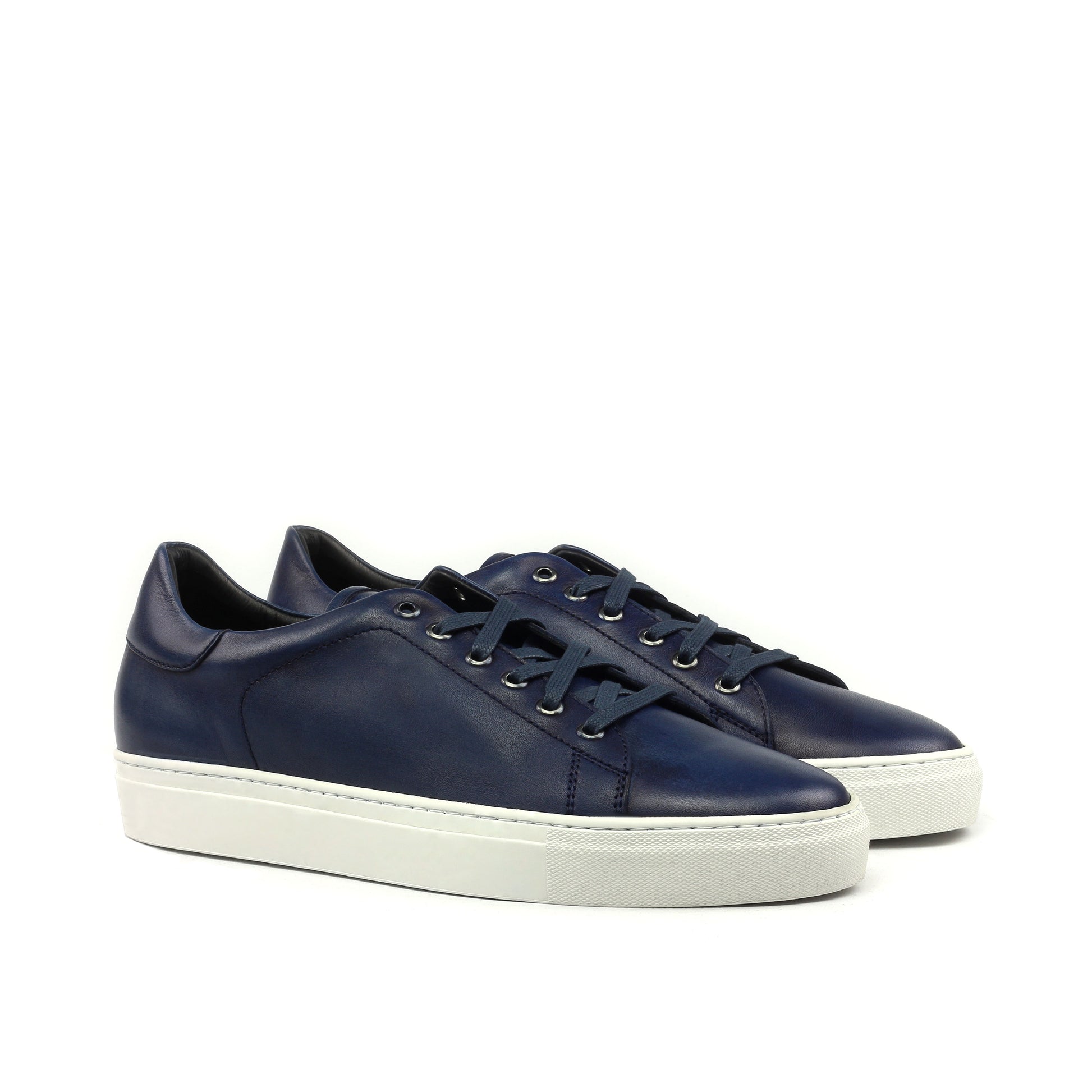 Leather Trainer â Navy leather - Made4Me